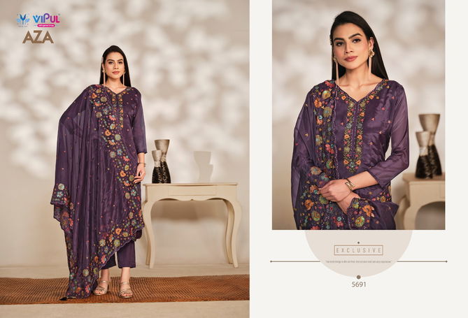 Aza By Vipul Soft Organza Designer Salwar Kameez Wholesale Shop In Surat
